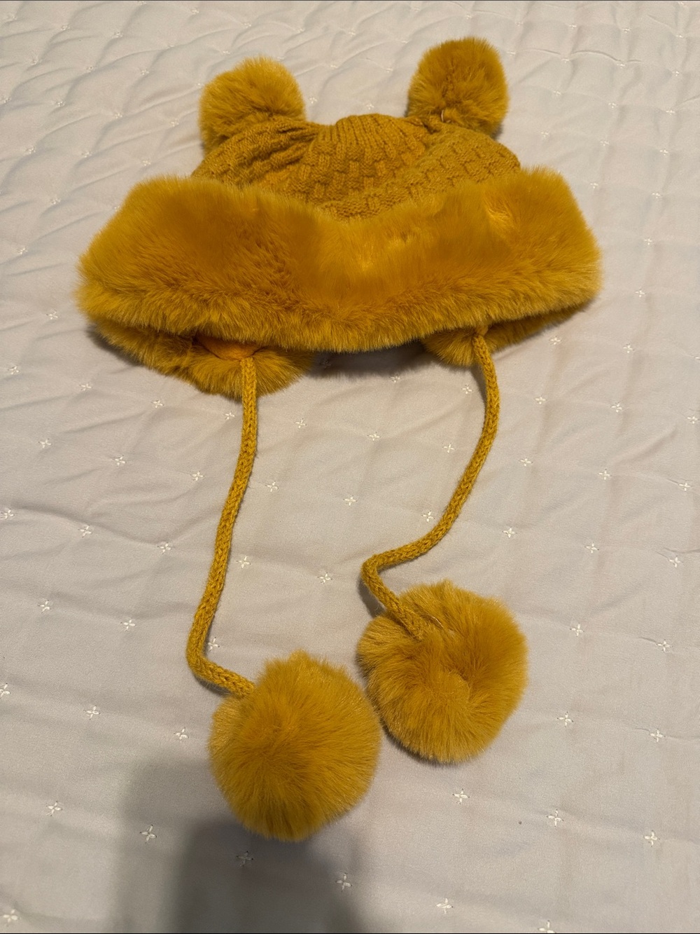 Winnie the Pooh Pom-Pom Earflap Hat - Mustard
